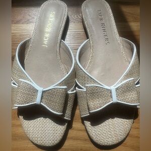 Jack Rogers (sz 6.5) Gigi Rattan Bow slide- Worn once.
